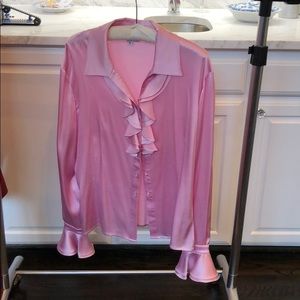 St. John pink silk blouse